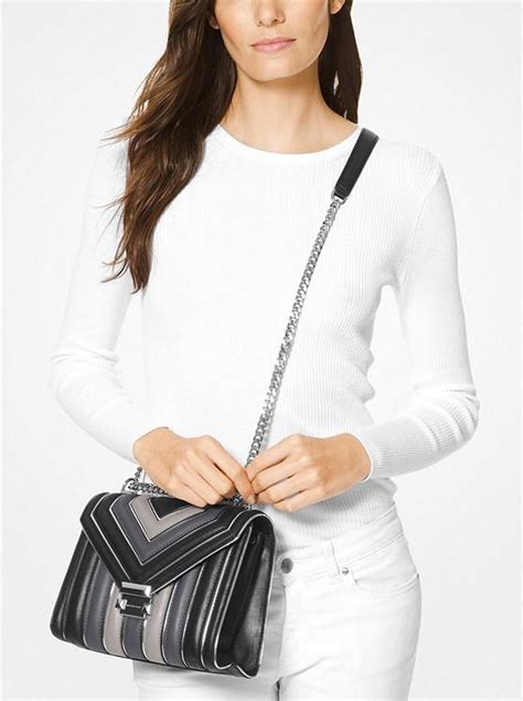 michael kors whitney quilted tricolor large wallet|whitney large quilted shoulder bag.